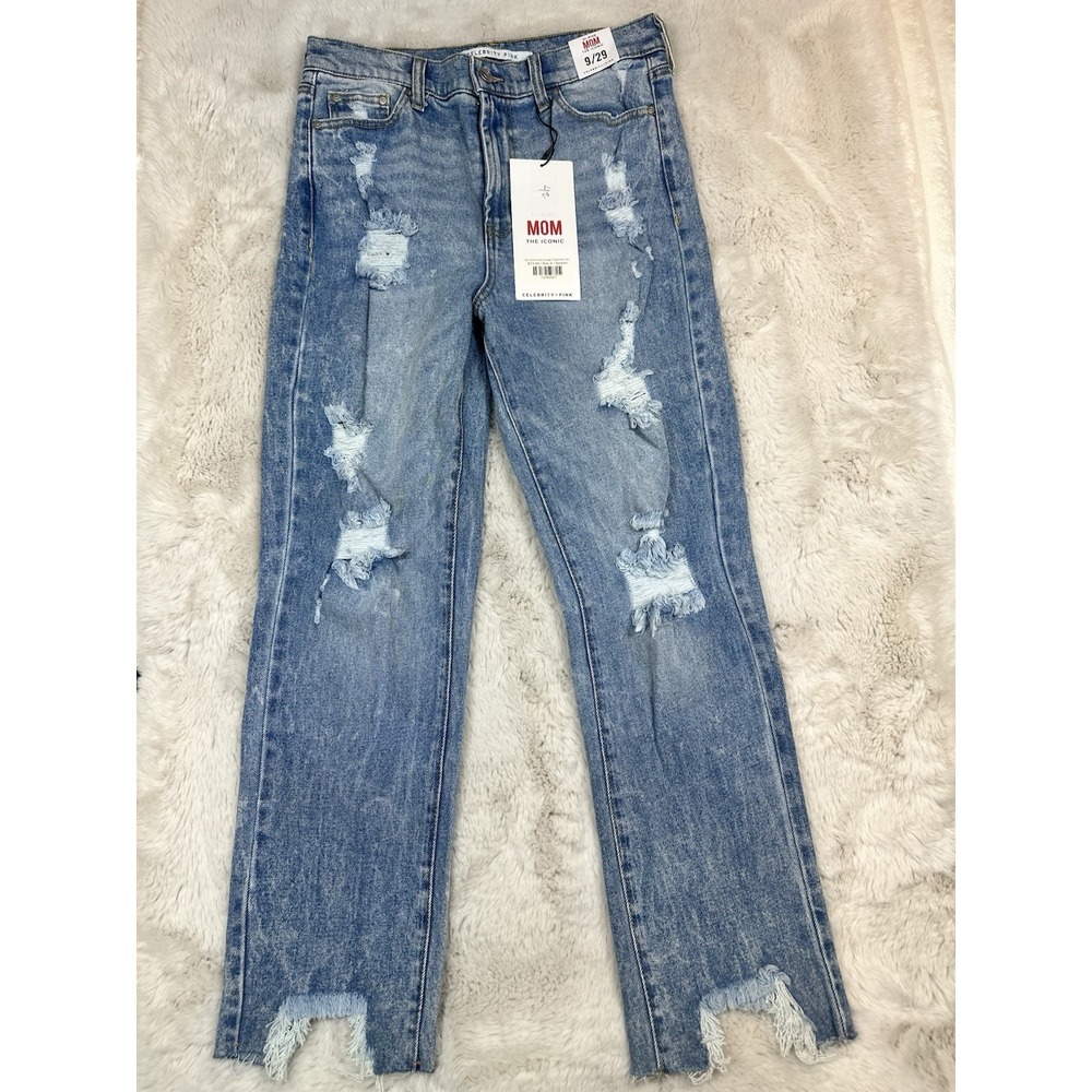 Celebrity Pink Womens High Rise Mom The Comic 9/29 Blue